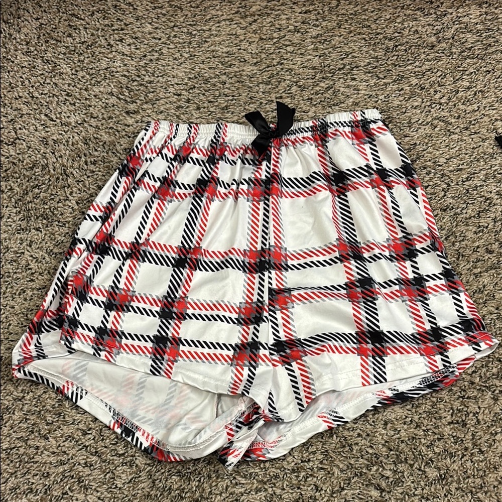 Plaid Red and Black Shorts